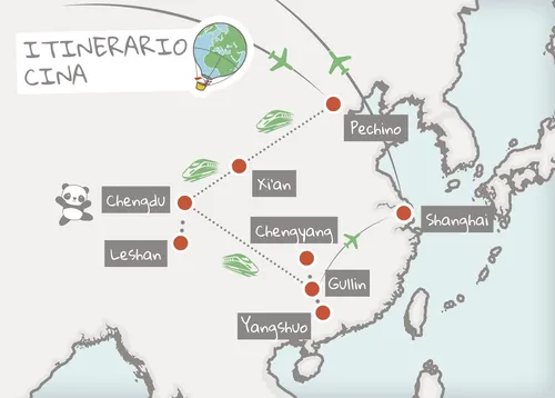 mappa itinerario Cina